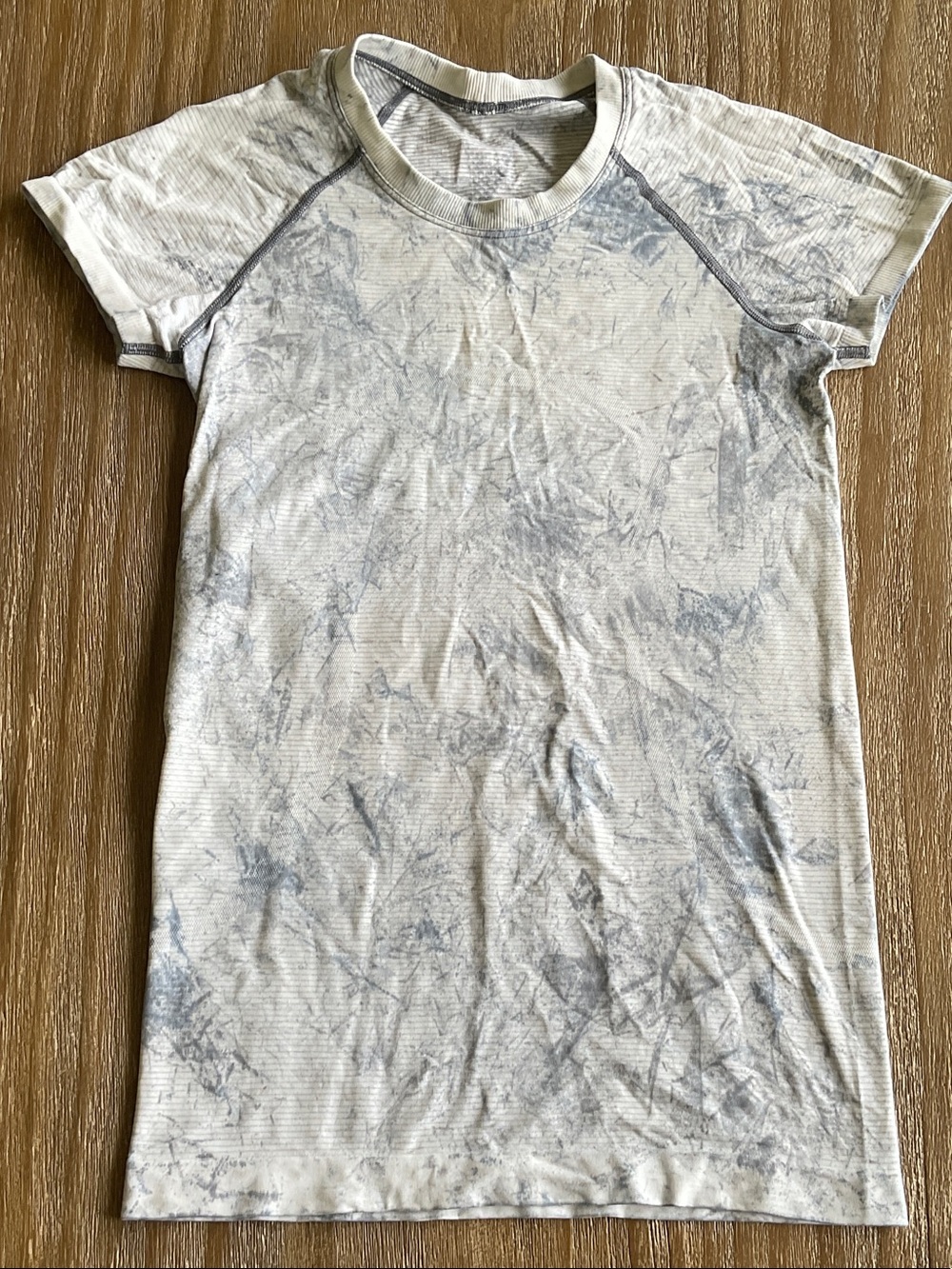 lululemon athletica women’s short Sleeve Tie-Dye Crewneck Tee — White/Gray